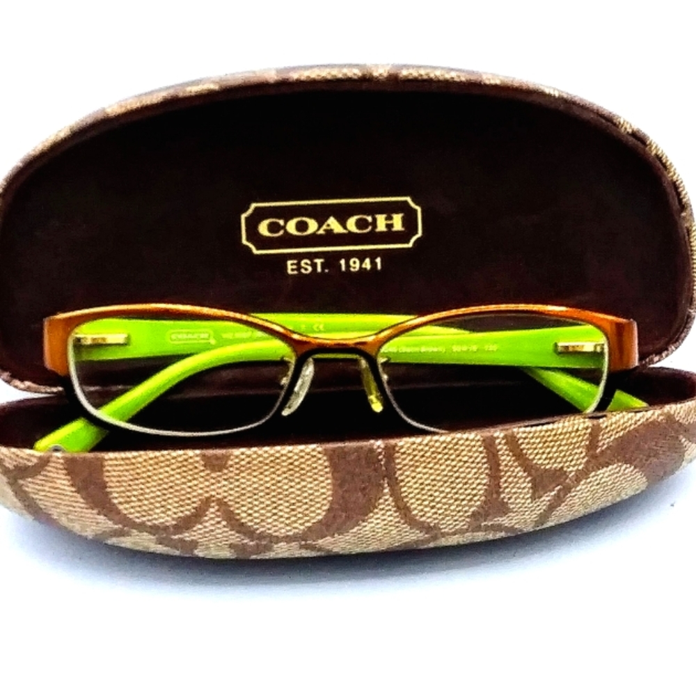 COACH Womens HC5007 Willow Satin Brown Prescription Lens Eyeglasses & COACH Case